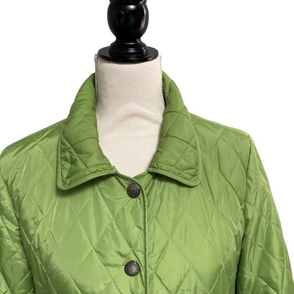 Coach Quilted Nylon Jacket Green Button Front Lightweight Size Small - Picture 2 of 15